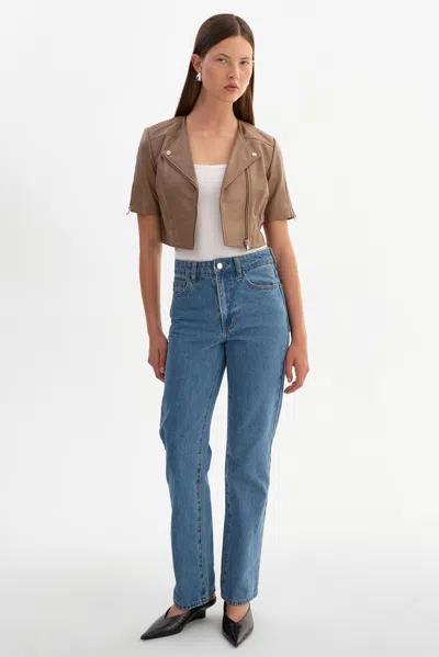 Lamarque Kirsi Cropped Biker Jacket