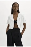 Lamarque Kirsi | Cropped Biker Jacket In White