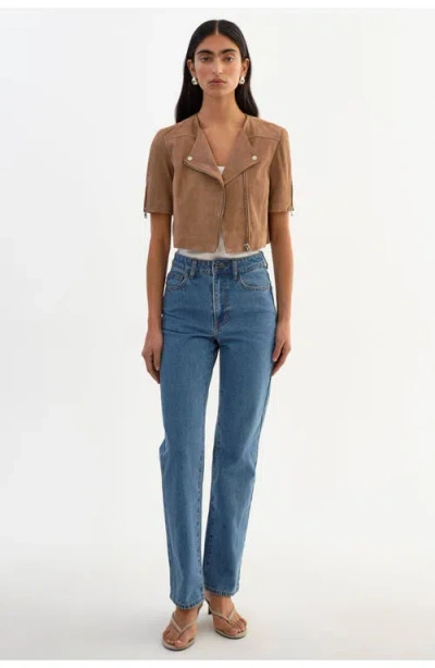 Lamarque Kirsi S | Suede Cropped Jacket In Brown