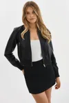Lamarque Kordella Reversible Leather Bomber Jacket In Black