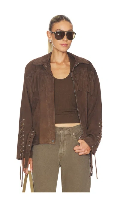 Lamarque Kyel Suede Jacket In Brown