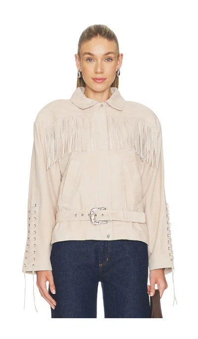 Lamarque Kyel Suede Jacket In Sand