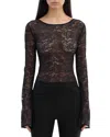 Lamarque Lace Bell Sleeve Top In Black