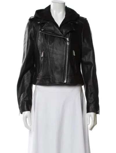 Pre-owned Lamarque Lamb Leather Biker Jacket In Multi