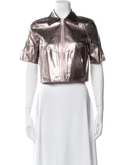 Pre-owned Lamarque Lamb Leather Bolero In Multi