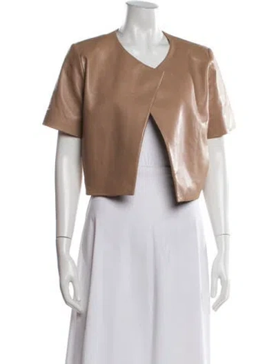 Pre-owned Lamarque Lamb Leather Bolero In Neutral