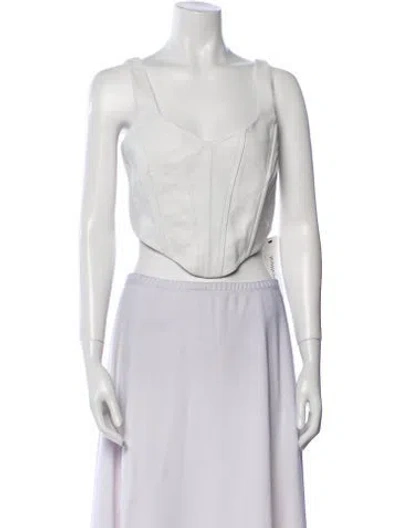 Pre-owned Lamarque Lamb Leather Bolero In White