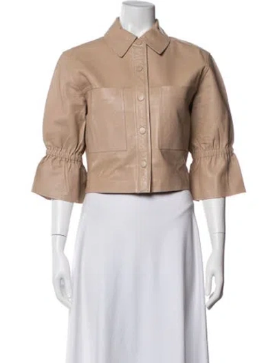 Pre-owned Lamarque Lamb Leather Evening Jacket In Neutrals
