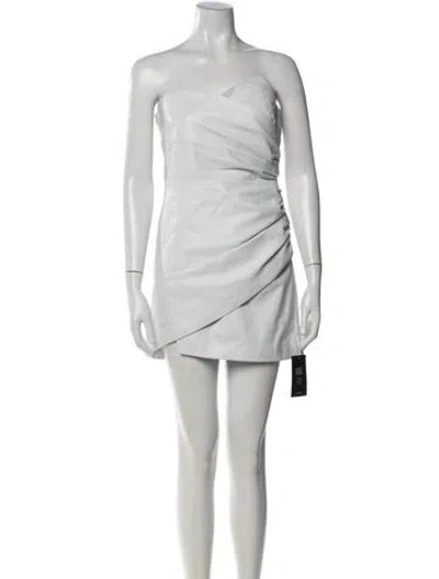 Pre-owned Lamarque Lamb Leather Mini Dress W/ Tags In Neutral