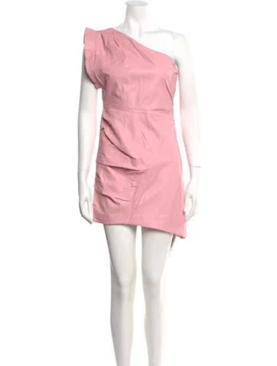 Pre-owned Lamarque Lamb Leather Mini Dress W/ Tags In Pink