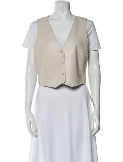 Pre-owned Lamarque Lamb Leather Vest In Neutral