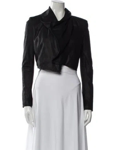 Pre-owned Lamarque Leather Biker Jacket In Black