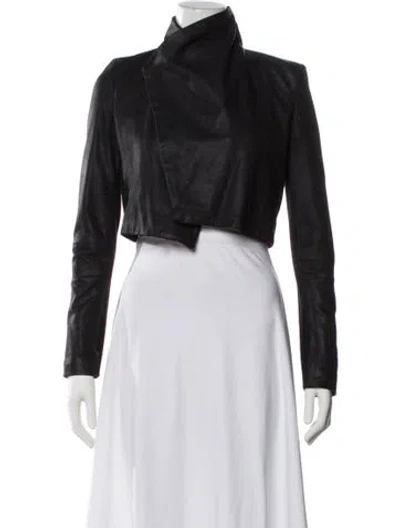 Pre-owned Lamarque Leather Biker Jacket In Black