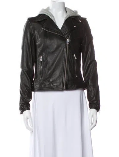 Pre-owned Lamarque Leather Biker Jacket In Black