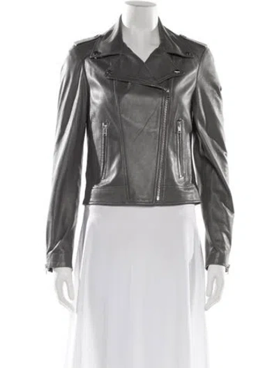 Pre-owned Lamarque Leather Biker Jacket In Black