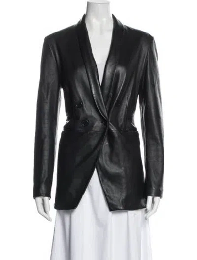 Pre-owned Lamarque Leather Biker Jacket In Black