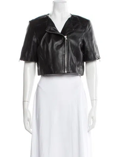 Pre-owned Lamarque Leather Biker Jacket In Black