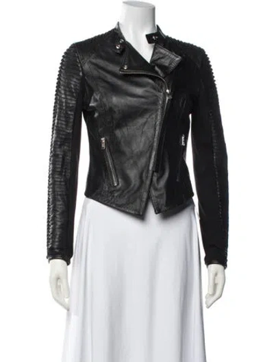 Pre-owned Lamarque Leather Biker Jacket In Black