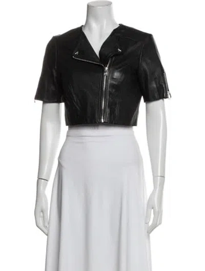 Pre-owned Lamarque Leather Biker Jacket In Black