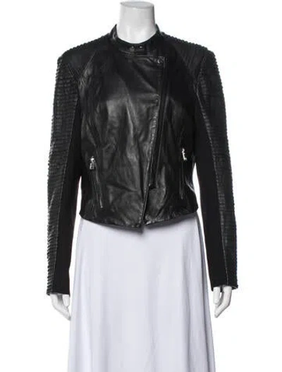 Pre-owned Lamarque Leather Biker Jacket In Black