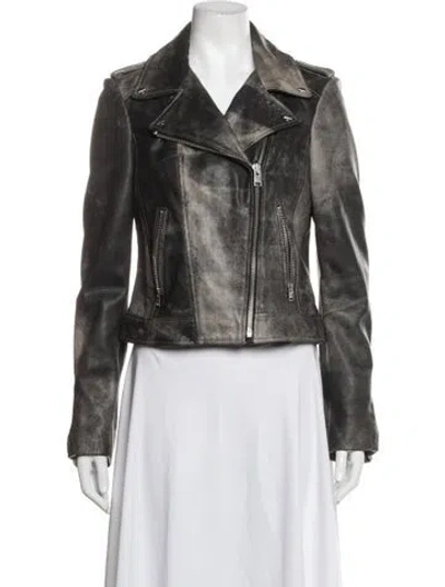 Pre-owned Lamarque Leather Biker Jacket In Black