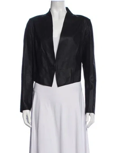 Pre-owned Lamarque Leather Biker Jacket In Black