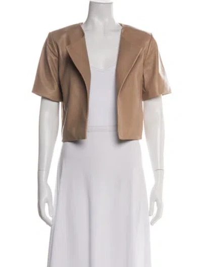 Pre-owned Lamarque Leather Biker Jacket In Brown