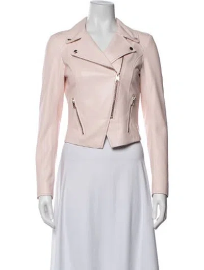 Pre-owned Lamarque Leather Biker Jacket In Pink