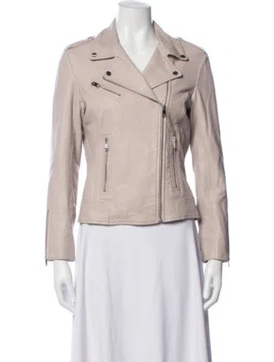 Pre-owned Lamarque Leather Biker Jacket In Pink
