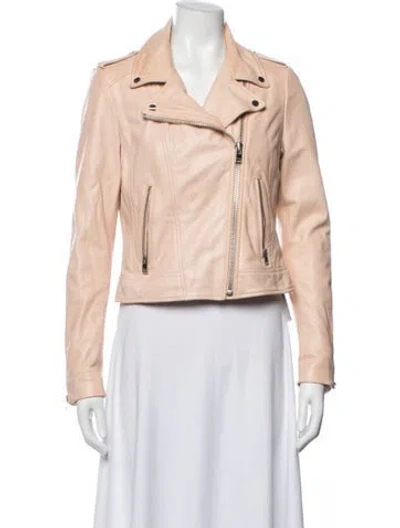 Pre-owned Lamarque Leather Biker Jacket In Pink