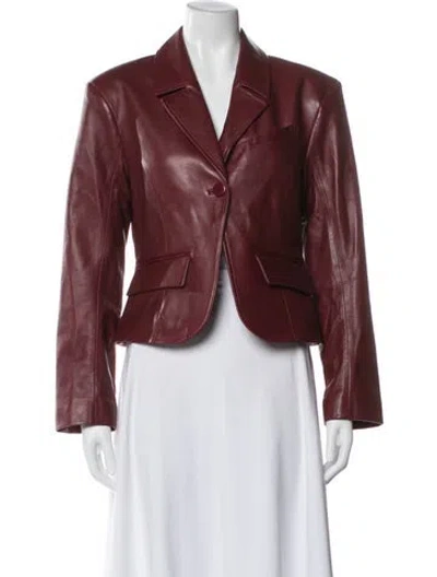 Pre-owned Lamarque Leather Biker Jacket In Red