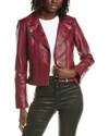 Lamarque Leather Biker Jacket In Brown