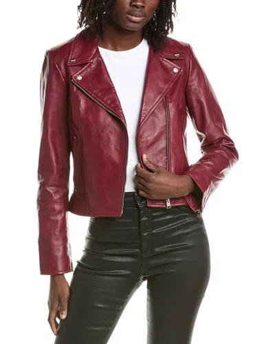 Lamarque Leather Biker Jacket In Brown