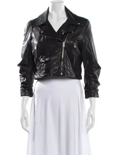 Pre-owned Lamarque Leather Biker Jacket W/ Tags In Black