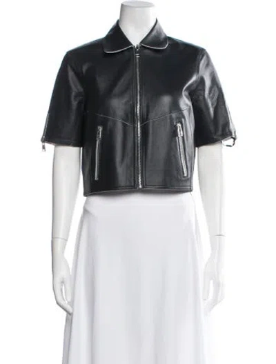 Pre-owned Lamarque Leather Biker Jacket W/ Tags In Black