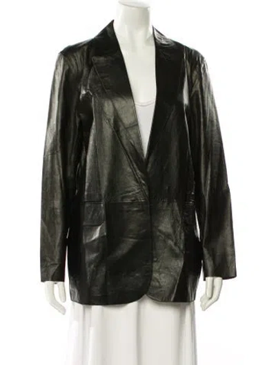Pre-owned Lamarque Leather Blazer In Black