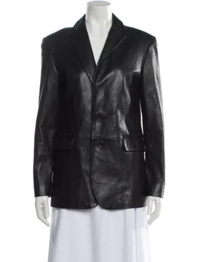 Pre-owned Lamarque Leather Blazer In Black