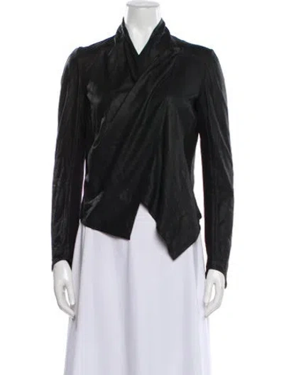 Pre-owned Lamarque Leather Blazer In Black