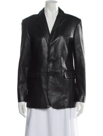 Pre-owned Lamarque Leather Blazer In Black