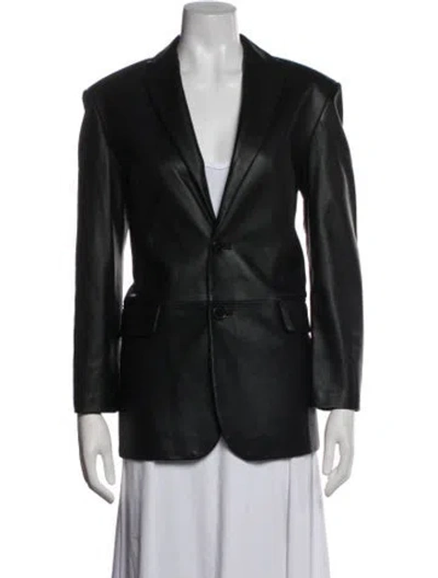 Pre-owned Lamarque Leather Blazer In Black