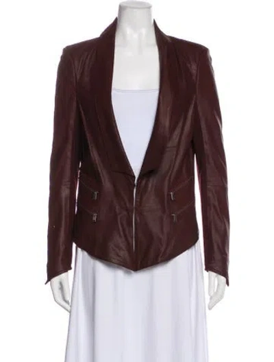 Pre-owned Lamarque Leather Blazer In Brown