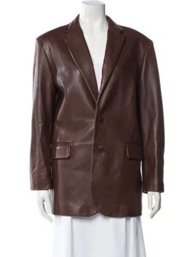Pre-owned Lamarque Leather Blazer In Brown