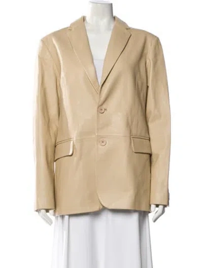 Pre-owned Lamarque Leather Blazer In Neutral