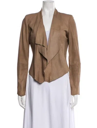 Pre-owned Lamarque Leather Blazer In Neutral