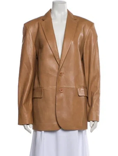 Pre-owned Lamarque Leather Blazer In Neutral