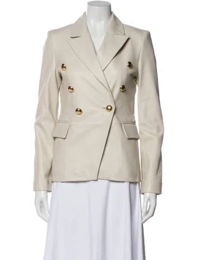 Pre-owned Lamarque Leather Blazer W/ Tags In Neutral