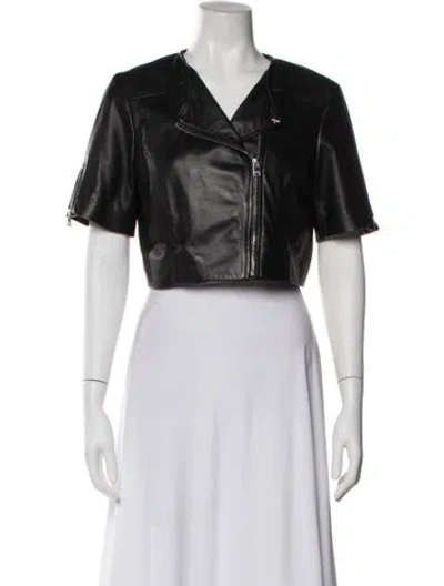 Pre-owned Lamarque Leather Bolero In Black