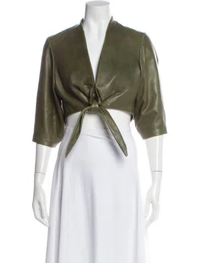 Pre-owned Lamarque Leather Bolero In Green