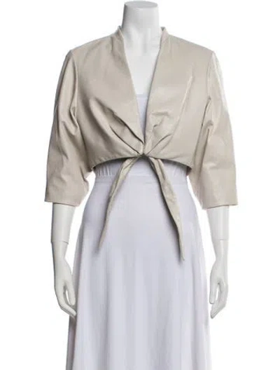 Pre-owned Lamarque Leather Bolero In Neutral