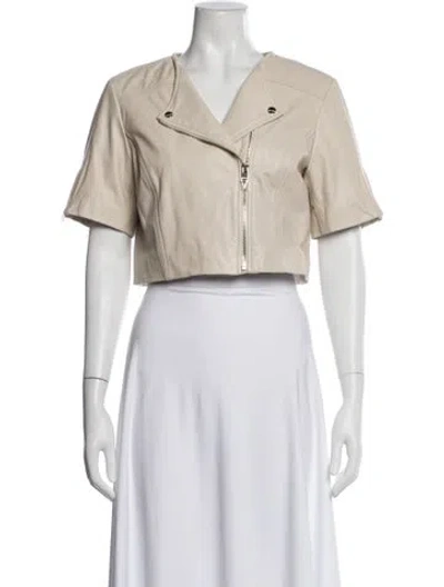 Pre-owned Lamarque Leather Bolero In Neutral